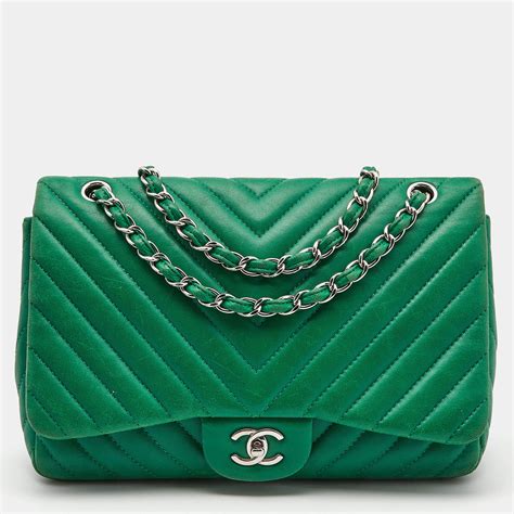 red chanel chevron bag|chanel green 17s chevron.